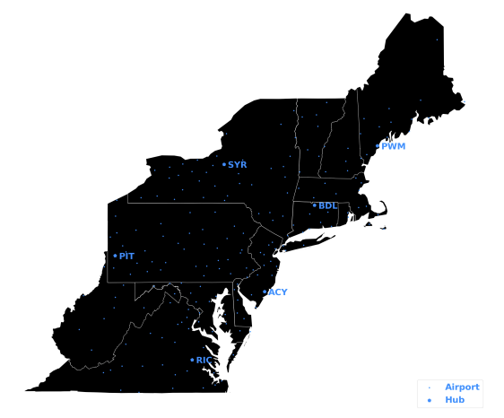 U.S. Northeast Corridor used for implementation