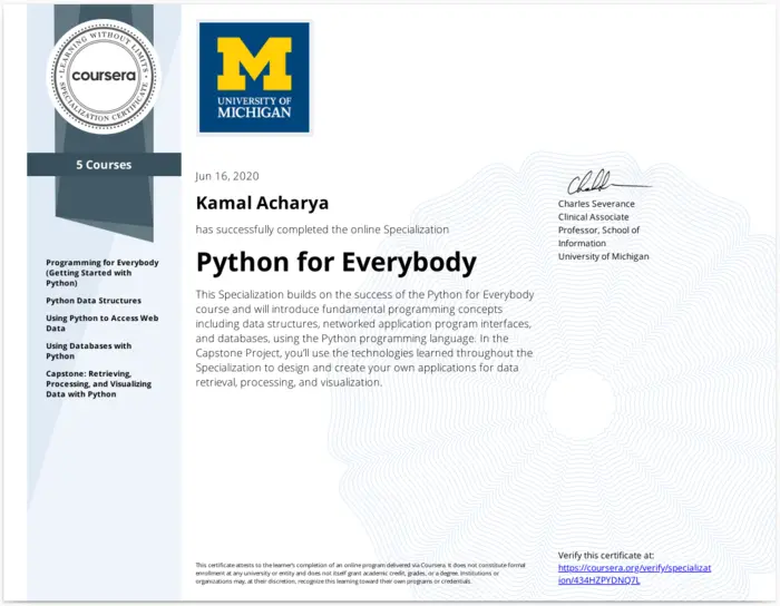 Coursera University of Michigan