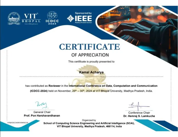 ICDCC Reviewer Certificate