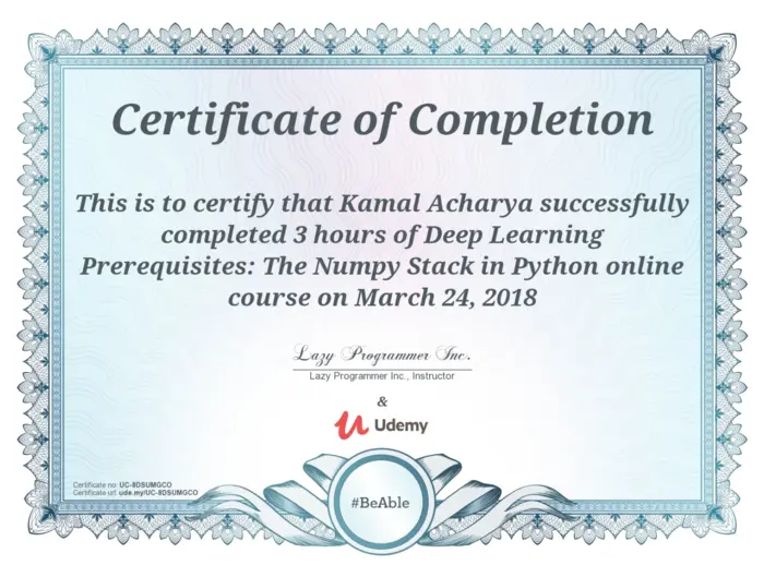 Udemy Deep Learning