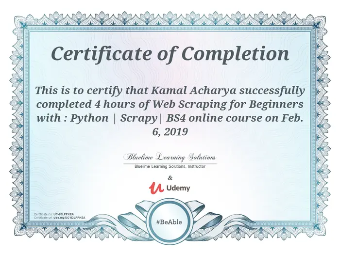 Udemy Web Scrapping