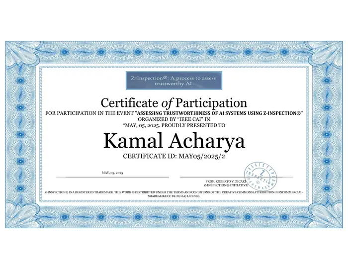 Z Inspection Certificate